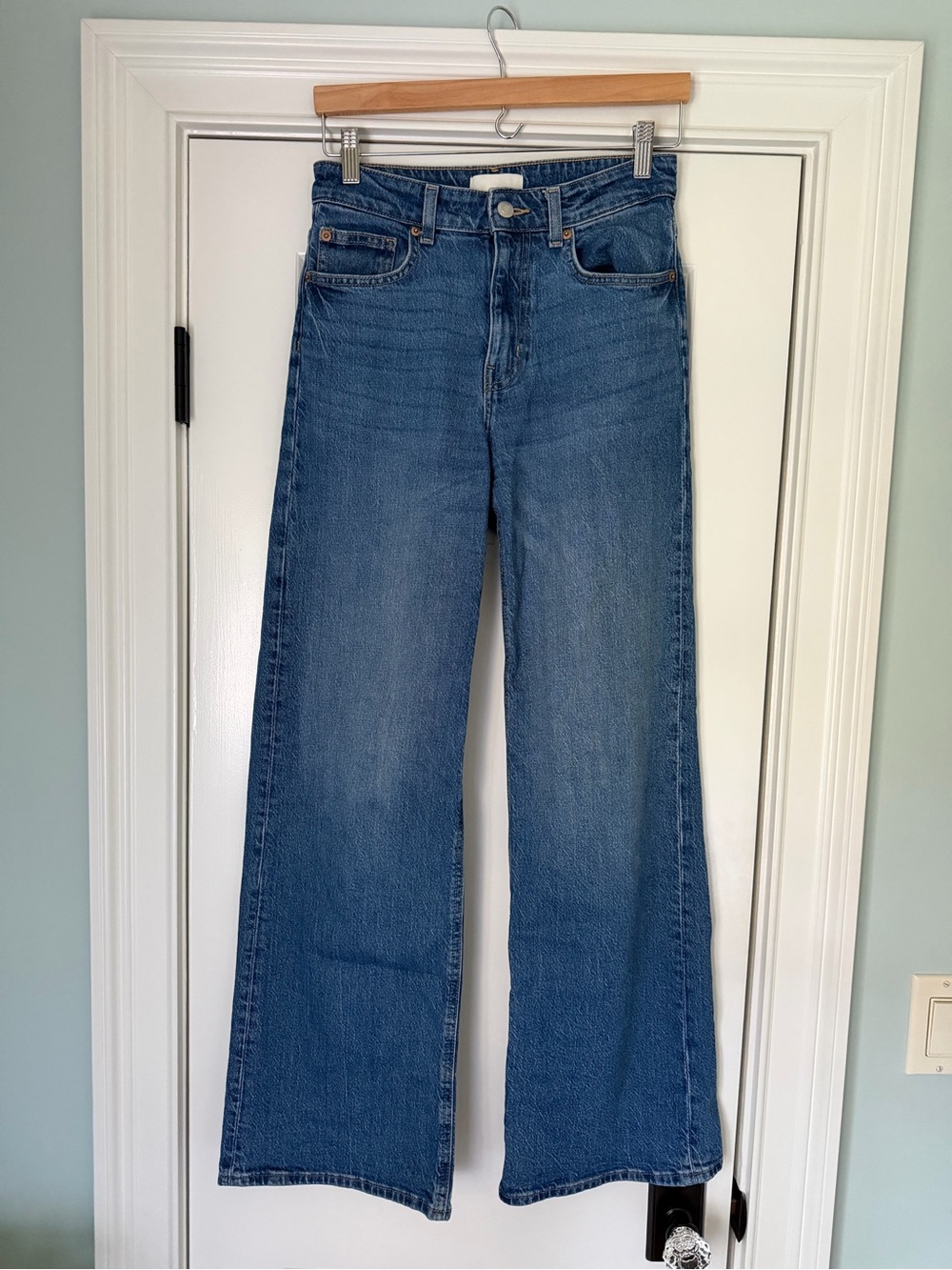H&M High Rise Wide Leg Women’s Blue Jeans Size 4